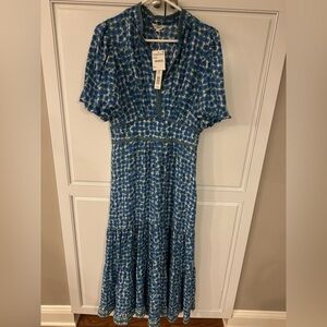 NWT-Max Studio Blue and Green Midi Dress
